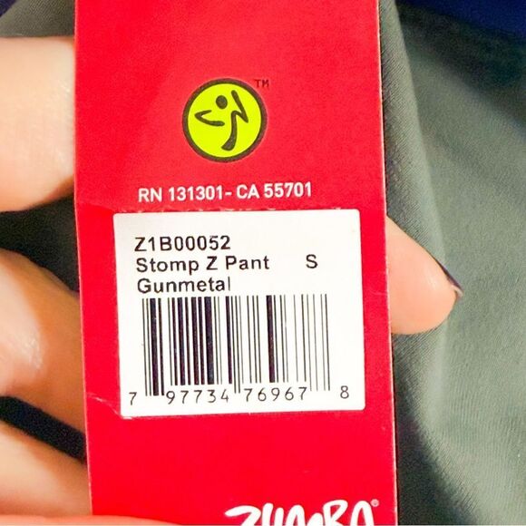 Zumba NWT! Stomp Z Pant Gunmetal Gray & Purple Yoga Dance Pants - Size Small - Picture 6 of 6